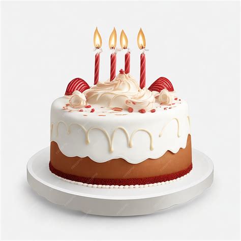 Premium Photo Happy Birthday Cake White Background