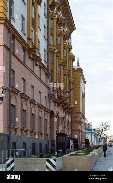 Moscow, Russia -November 2. 2017. USA Embassy on Novinsky Boulevard, 21 ...
