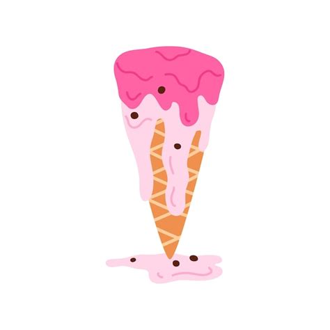 Premium Vector Layers Of Strawberry Ice Cream Flowing Over Surface Of