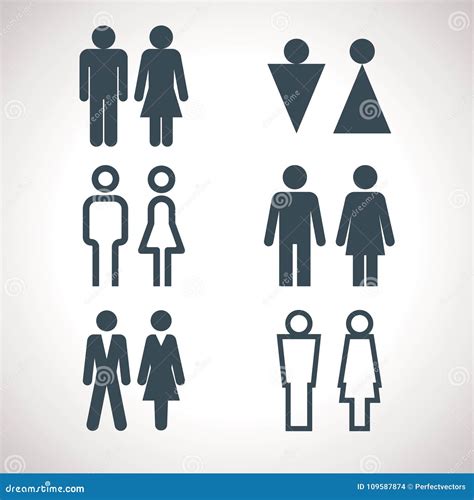 Toilet Indicating Signs Vector Men And Women WC Directional Sign Stock