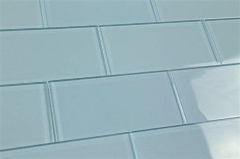 Light Haven Blue Subway Glass Tile Hand Crafted And Custom Made Perfect For Kitchens And