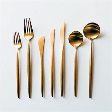 Matte Gold Flatware Set - Designs by V Agency