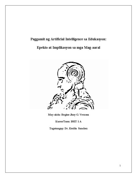 Fil Project Paggamit Ng Artificial Intelligence Sa Edukasyon Epekto