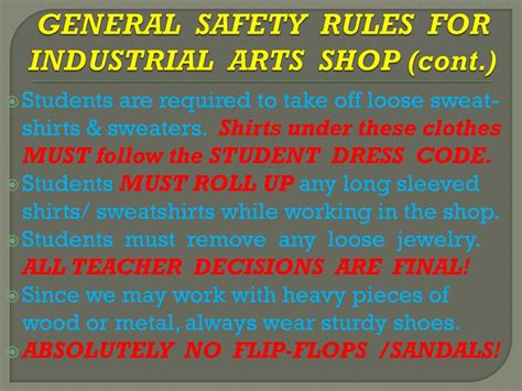 Ppt Shop Safety Rules And Procedures Powerpoint Presentation Free