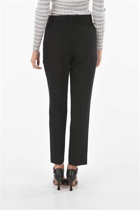 Givenchy Wool Tailored Pants With Brass Fastening Detail Women Glamood Outlet