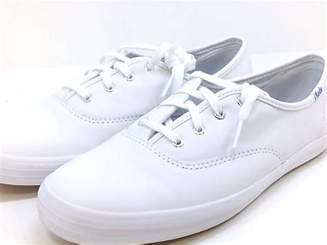 Keds Womens Champion Leather Low Top Lace Up Fashion White Leather Size 9 0 Ut 888000067472 Ebay