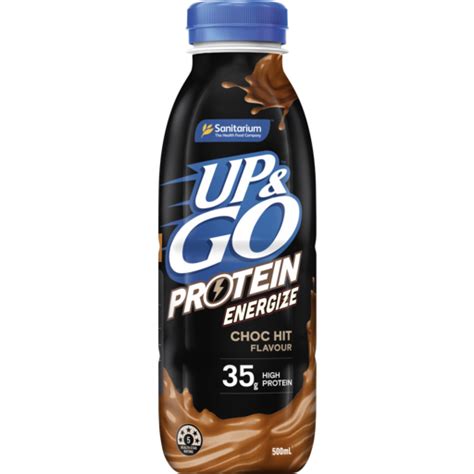 Upandgo Protein Energize Choc Hit 500ml Bellingen Iga