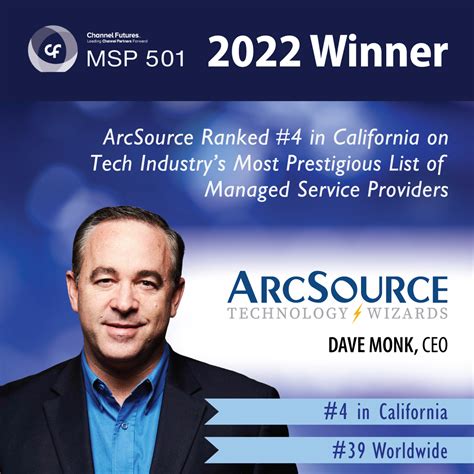 Arcsource Ranked 4 In California On 2022 Msp 501 Arcsource