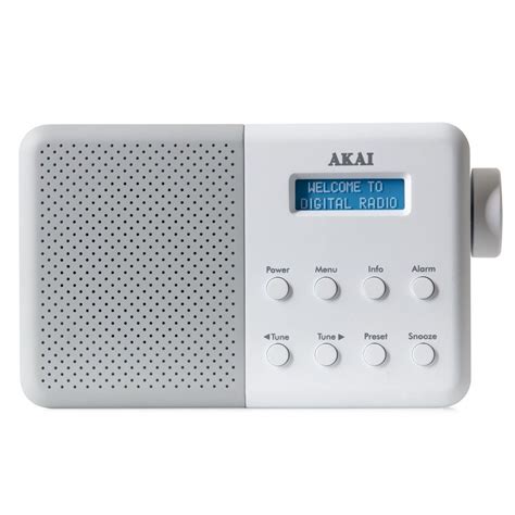 Akai A61041g Portable Dabfm Radio White Waltons Direct