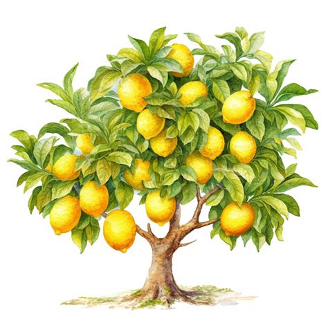 Premium Ai Image There Is A Painting Of A Lemon Tree With Fruit On It