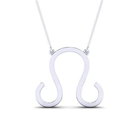 Leo Zodiac Sign Necklace In Sterling Silver Astrology