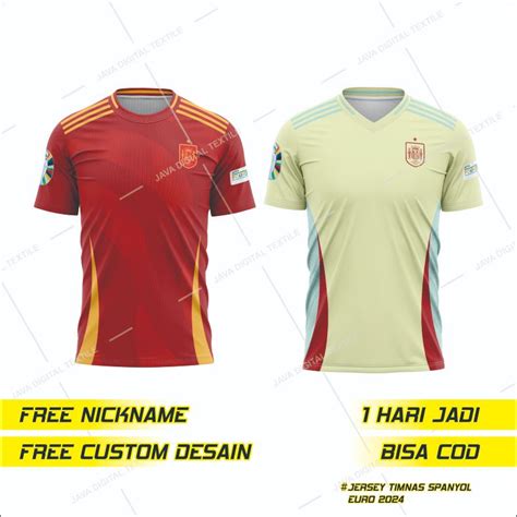 Jual JERSYE BAJU TIMNAS SPANYOL EURO 2024 TERBARU FULL PRINTING FREE