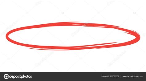 Red hand drawn circle marker for highlighting text Stock Vector Image ...