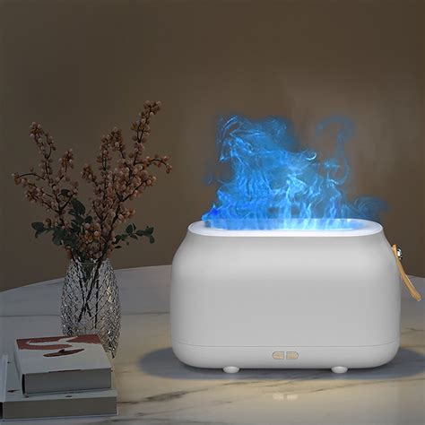 Sdjma Flame Essential Oil Diffuser Super Quiet Mist Air Humidifier 180ml Aromatherapy Diffuser