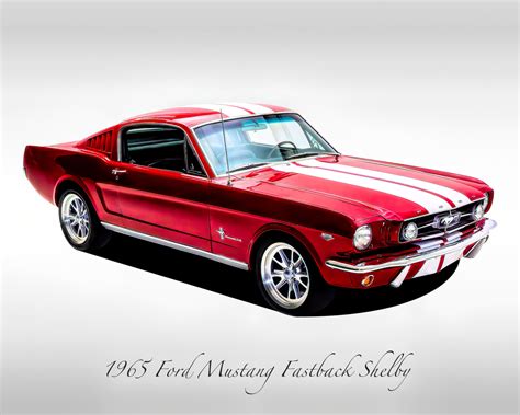 Classic Cars 1965 Ford Mustang Fastback Shelby Red Muscle Car Print Etsy