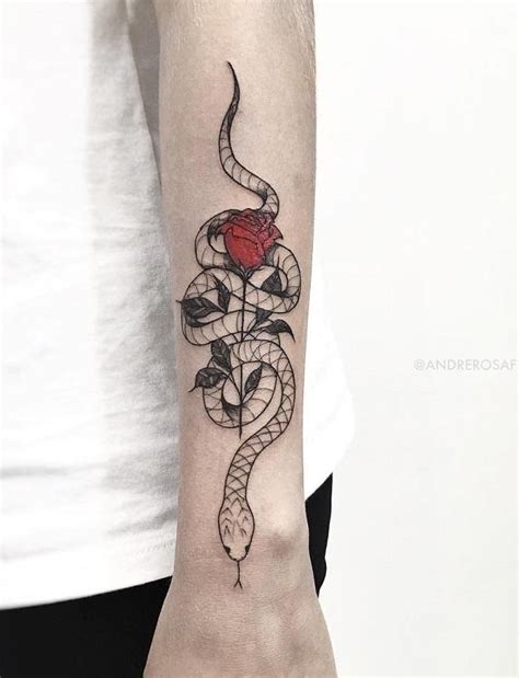 View Rose Outline Snake And Flower Tattoo Designs PNG – Wallpaper