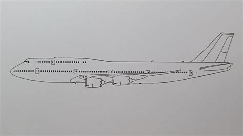 How To Draw Boeing 747 Youtube