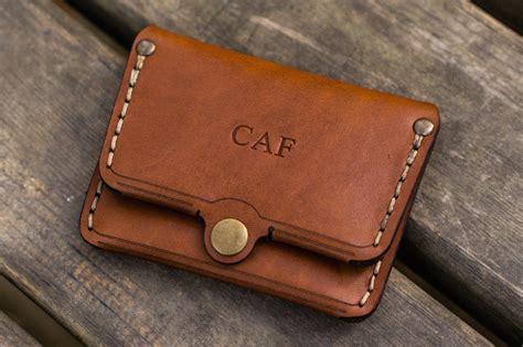 No.38 Personalized Minimalist Handmade Leather Wallet - Brown - Galen Leather