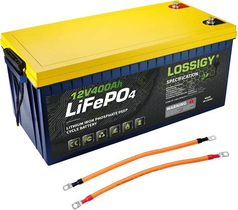 LOSSIGY Universal 12V 400AH Lifepo4 Battery Deep Cycle Rechargeable