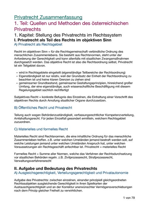 Privatrecht Zsmf Zusammenfassung Privatrecht Zusammenfassung 1