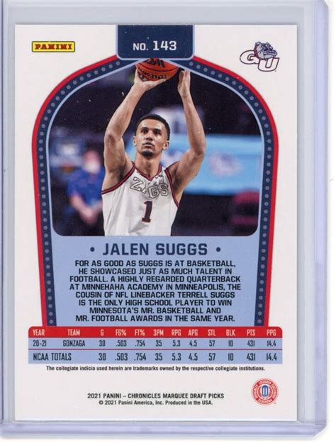 2021 Panini Chronicles Draft Picks 143 Jalen Suggs Marquee RC EBay