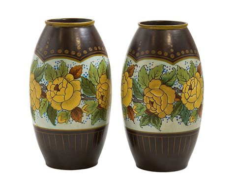 At Auction Charles Catteau Pour Keramis Paire De Vases