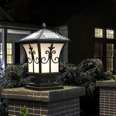 Pcs Solar Led Post Light Lamp For Yard Driveway Fence Outdoor Pillar