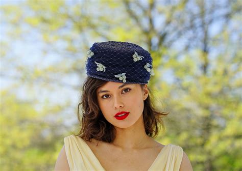 Vintage Straw Pillbox Hat With Berries 1950s Hat Vintage Etsy Retro