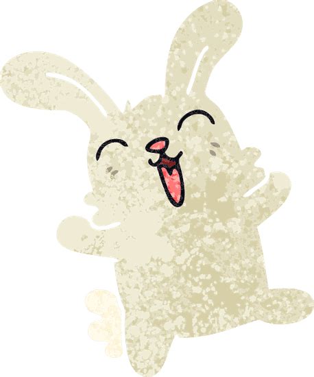 Quirky Retro Illustration Style Cartoon Rabbit 素材 Canva可画