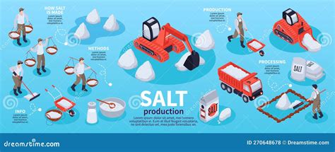 Salt Production Infographics Cartoon Vector Cartoondealer