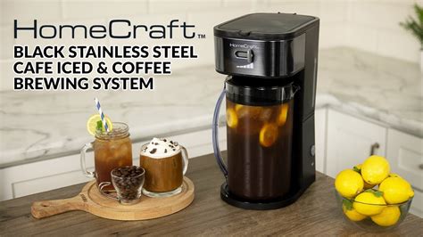 HCIT3BS HomeCraft Black Stainless Steel Café Ice Iced Tea and Coffee