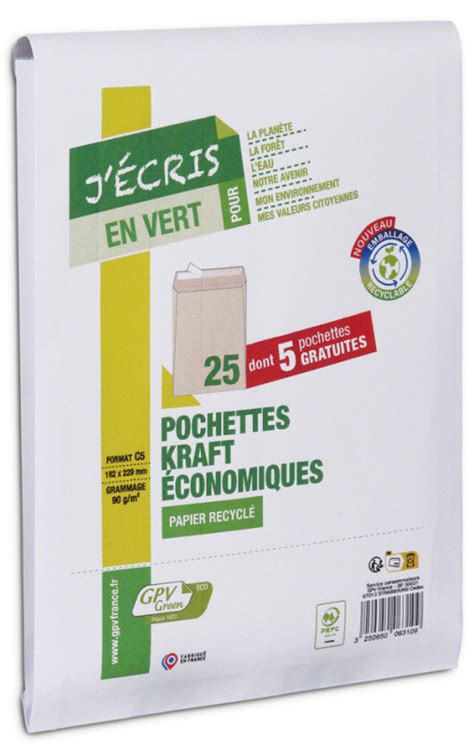 GPV Pochettes d expédition Green ECO C4 kraft brun