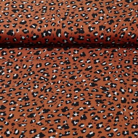 Viscose Twill Motif léopard Rouille Snaply