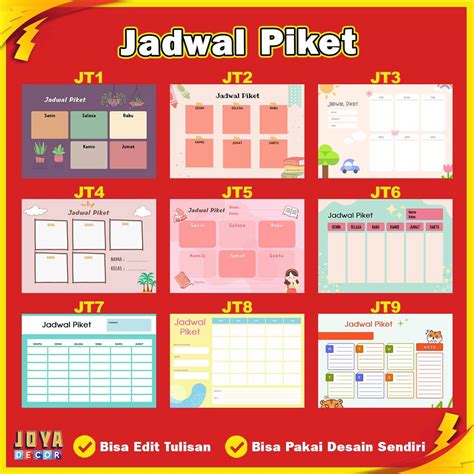 Jual Poster Jadwal Piket Sekolah Aesthetic Kegiatan Mingguan Shopee