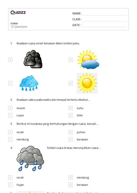 50 Lembar Kerja Cuaca Untuk Kelas 9 Di Quizizz Gratis And Dapat Dicetak