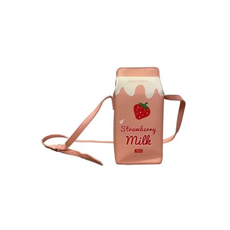 Unbranded Bags Novelty Bag Strawberry Milk Carton Crossbody Handbag