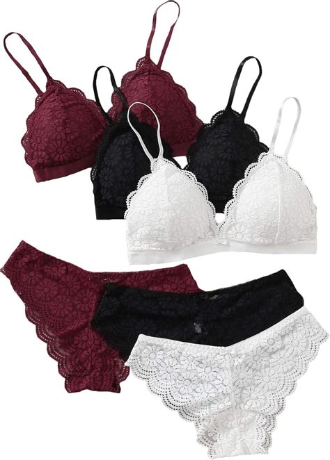 Amazon Makemechic Women S Sexy Lingerie Set Lace Matching Bra And