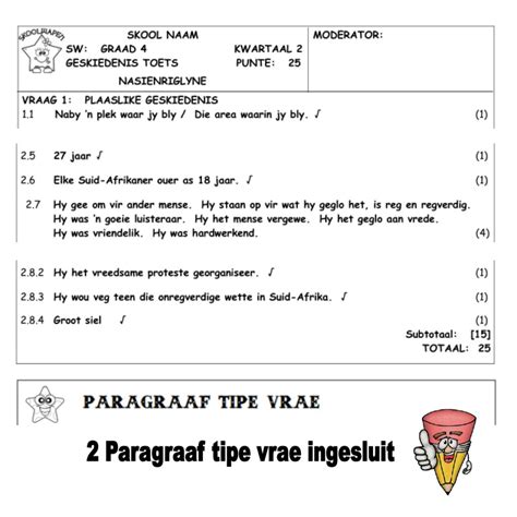 SOSIALE WETENSKAPPE GRAAD 4 GESKIEDENIS TOETS KWARTAAL 2 2021 Teacha