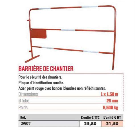 Promo Barrière De Chantier chez BigMat iCatalogue fr