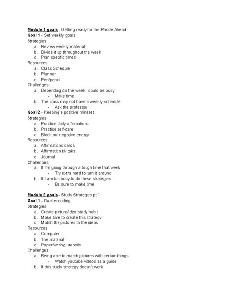 UCS final goals - Module 1 goals - Getting ready for the Rhode Ahead