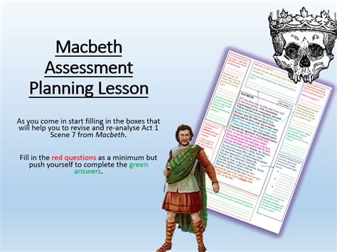 Macbeth Assessment Planning Lesson Teaching Resources