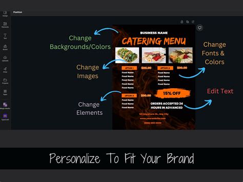 Printable Catering Menu Flyer Template Catering Event Flyer Restaurant ...