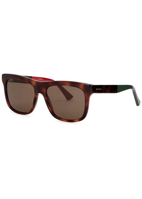 Gucci Tortoiseshell Wayfarer Style Sunglasses In Brown For Men Lyst