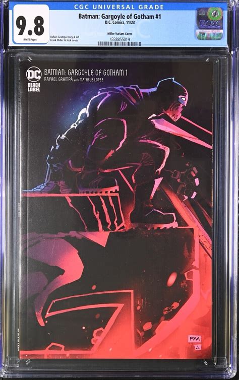 Batman Gargoyle Of Gotham 1 Cgc 9 8 Frank Miller Variant 1st Crytoon Dc 2023 Comic Books