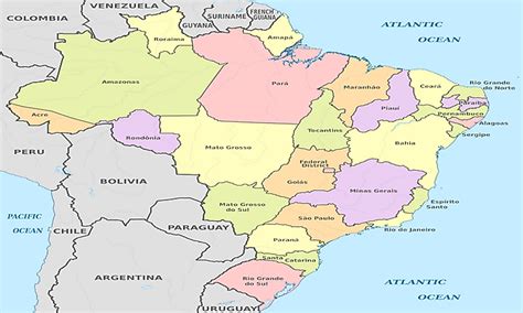 Map Of Brazil With States