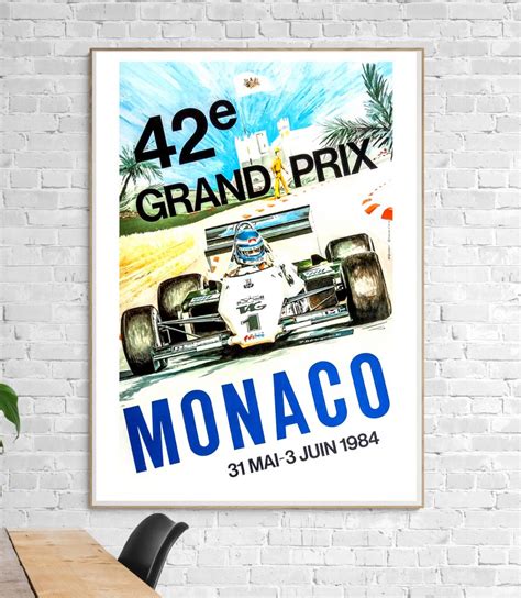 Affiche Grand Prix Monaco 1964 Affiche Vintage