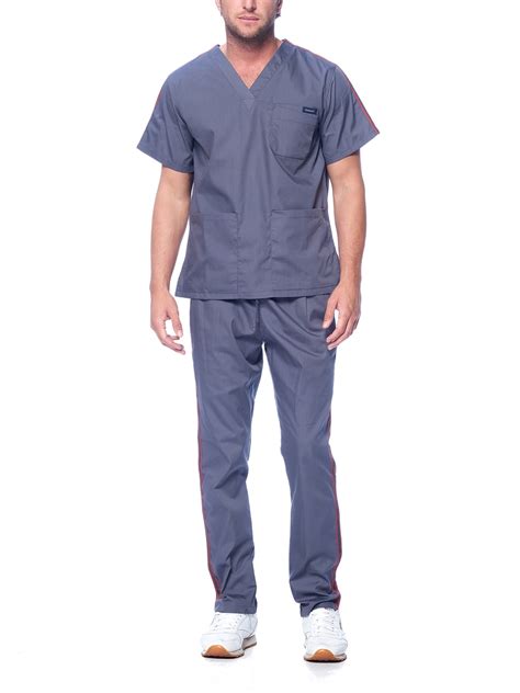 Dagacci Medical Uniform Unisex Men And Women V Neck Top Straight Pants