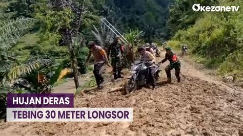 Akses Jalan Desa Terputus Usai Tebing Meter Longsor Di Mamasa