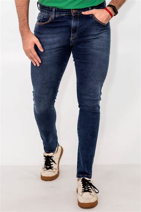 Calça Jeans Super Skinny Puídos Masculina Elastano Anticorpus Azul