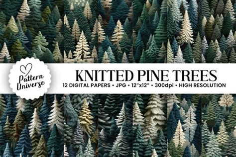 Knitted Pine Trees Forest Patterns Graphic By Pattern Universe